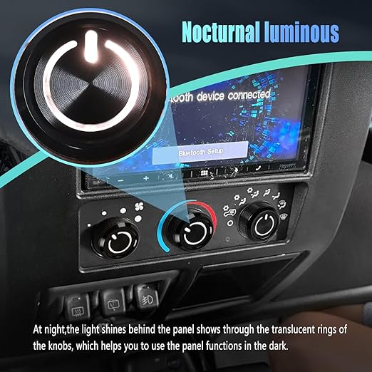 Xomzema 3Pcs Upgraded Control Switch Knob for Jeep Wrangler 1999-2006,Air Conditioning AC Heater Blower Fan Climate Control Knobs Switch Button,Replace 05011218AC 5011218AC