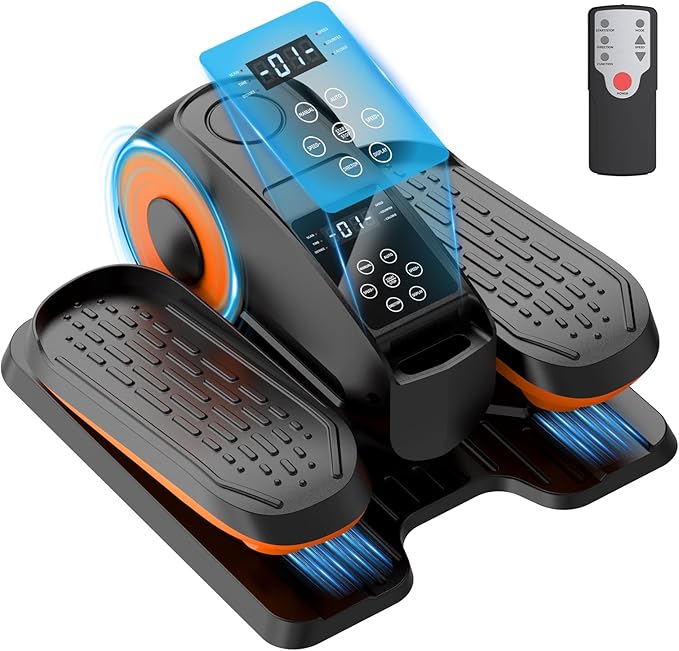 Under Desk Elliptical Machine - Elliptical Leg Exerciser for Seniors, Pedal Exerciser 12 Speeds Portable Seated Pedal Exerciser with Remote Control Home Workout Exercise Equipment