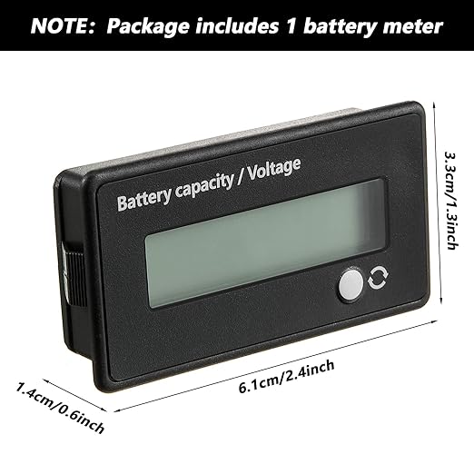 Frienda Dc 12v 24v 36v 48v 72v Battery Meter with Alarm Battery Capacity Indicator Monitor Voltage Meter and Lithium Ion Indicator(Blue Light)