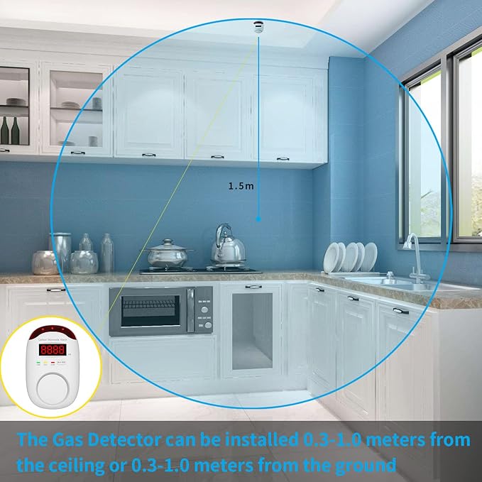 Carbon Monoxide Detector Insertion, Vzmcov CO Detector, LED Display Screen Voice Alarm, Suitable for Home Kitchen, Office, Hotel Garage, Living Room, Bedroom -1 Package (co, 3 of Them)