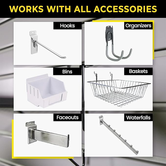 DLDIRECT 24" X 48" - Grey Slatwall Panel Garage Organizer: Heavy Duty Wall Mounted PVC Rack, Interlocking Slat Paneling for Garage Storage, Slotwall Board, Shelves System