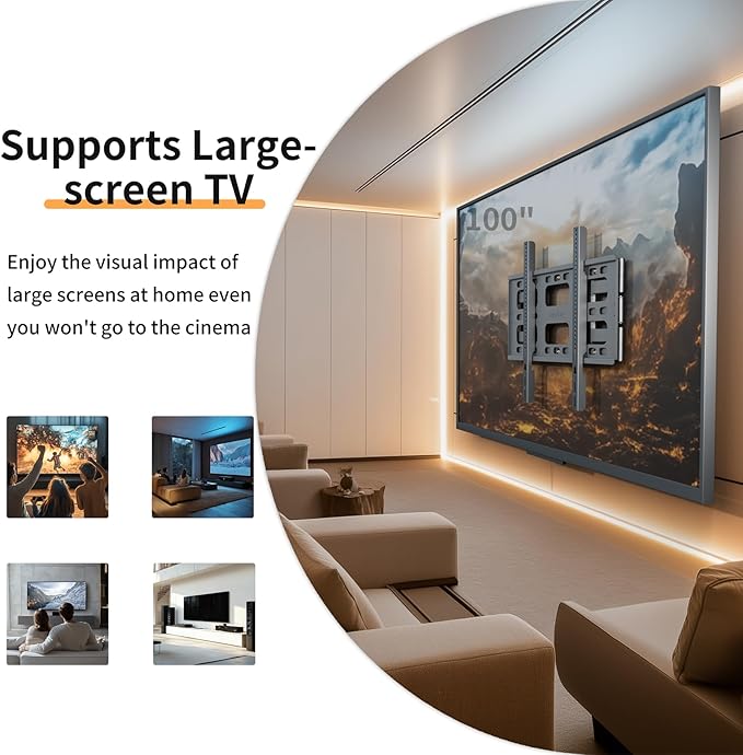 unho Heavy TV Wall Mount for 55 65 75 85 86 95 98 100 Inch TVs up to 264 lbs, Wall Mount tv Bracket Full Motion Max VESA 800 x 600mm,LED LCD Flat Panel Universal tv Mount Stand