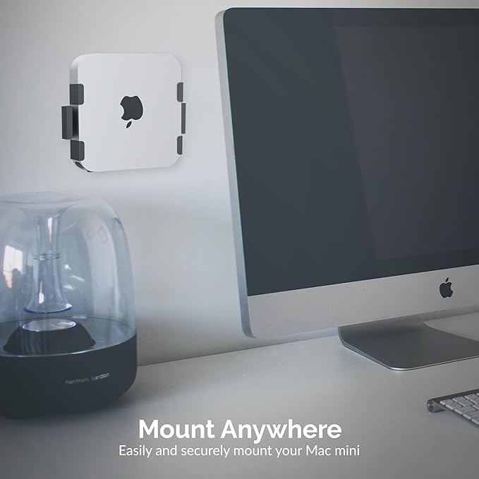 SABRENT Mac mini VESA Mount/Wall Mount/Under Desk Mount [Black] (BK-MABM)