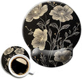 Ergonomic Mouse Pad with Wrist Support,Mouse Pad with Wrist Rest,Relieve Wrist Pain Mousepad Non-Slip Rubber Base,Mouse Pads for Desk,Computers,Laptop,Office,Home,Accessories Aesthetic Flowers