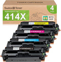 swiss toner 414X Toner Cartridges 4 Pack with Chip Compatible for HP 414X 414A Toner Replacement for HP Color LaserJet Pro MFP M479fdw M479fdn M479dw Pro M454dw M454dn M479 M454 M480f W2020X (BCMY)