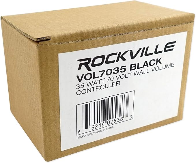 Rockville VOL70100 100 Watt Wall Volume Control 70V, 11-Step Attenuation, Euro-Block Connector, Dust-Protected, Perfect for Commercial Audio Systems