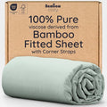 Bambaw 100% Viscose Derived from Bamboo Fitted Sheet King Size, Cooling Fitted Sheets King Size, 16’’ Deep Pocket, Cooling Mattress Sheets (Sea Glass)