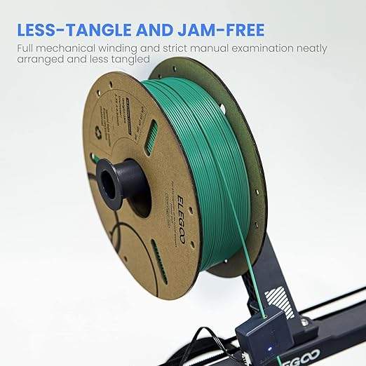 ELEGOO PLA Filament 1.75mm Red 1KG, 3D Printer Filament Dimensional Accuracy +/- 0.02mm, 1kg Cardboard Spool(2.2lbs) 3D Printing Filament Fits for Most FDM 3D Printers