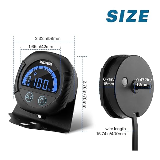 COOLSCHMAX 12V 24V 48V 60V 84V Battery Voltmeter Ultra Bright Sunlight Readable Display, IP67 Waterproof, Voltage Alarm Buzzer Offline Memory for Lithium, LiFePO4, Lead-Acid Batteries