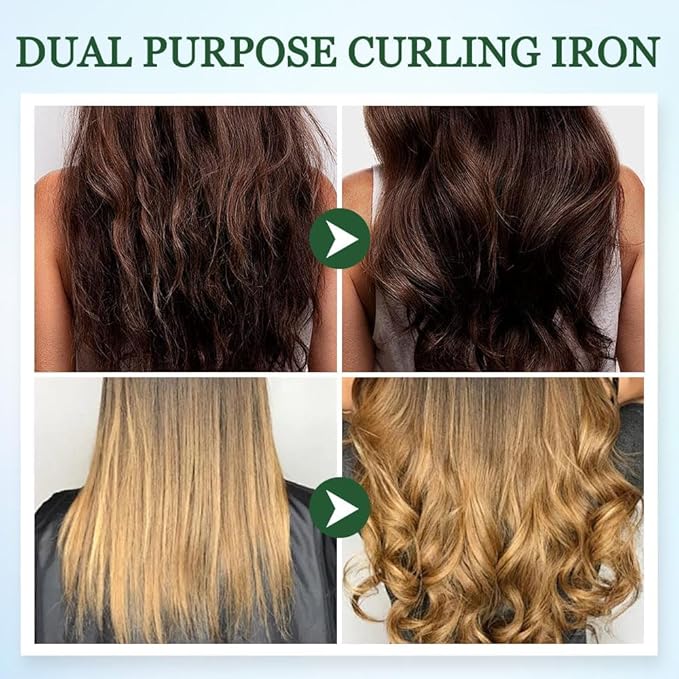 2026 New Mini Curling Iron for Short Hair, 2 in 1 Mini Curling Wand & Flat Iron Hair Straightener, Dual-Purpose Curling Iron, Portable Travel Curling Wand Hair Straightener (Orange)