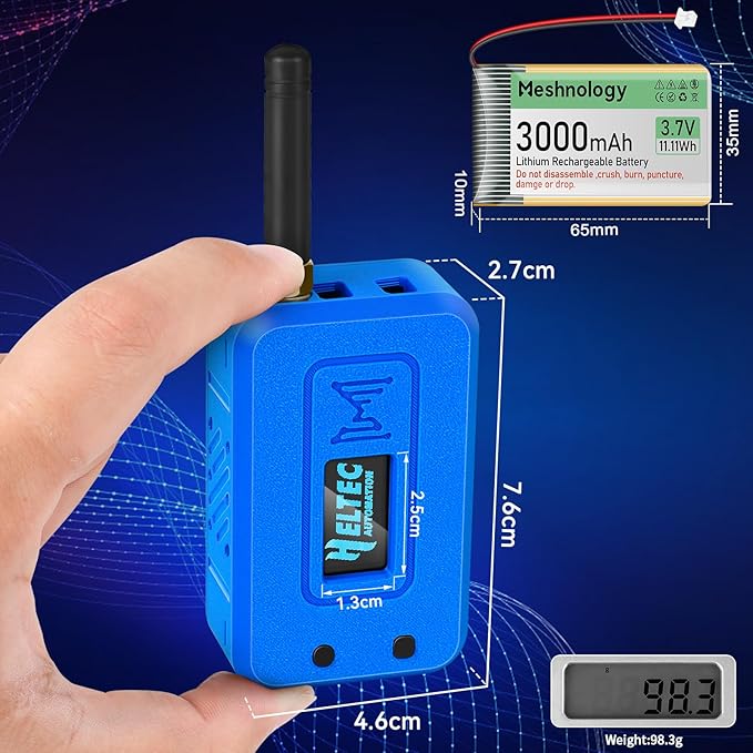 Meshnology 1 Set ESP32 LoRa V3 Module Board with 915 MHz Antenna + 3000mAh Battery + Protect Case - with WiFi Blue tooth SX1262 CP2102 0.96” OLED Display Type C for Ar duino Meshtastic IOT (N35, Blue)