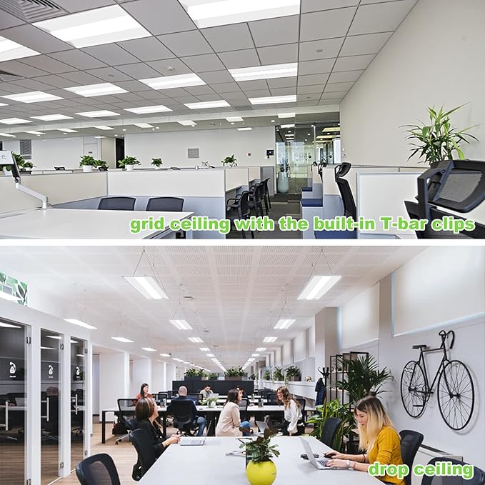 Cortelco 2x4 LED Troffer Light-25W/30W/35W/40W/50W,Up to 7500 Lumens,4 CCT Selectable 3000K/3500K/4000K/5000K,0-10V Dimmable Drop Ceiling Panel,100-277V,ETL & DLC Listed,Commercial Grade,2 Pack