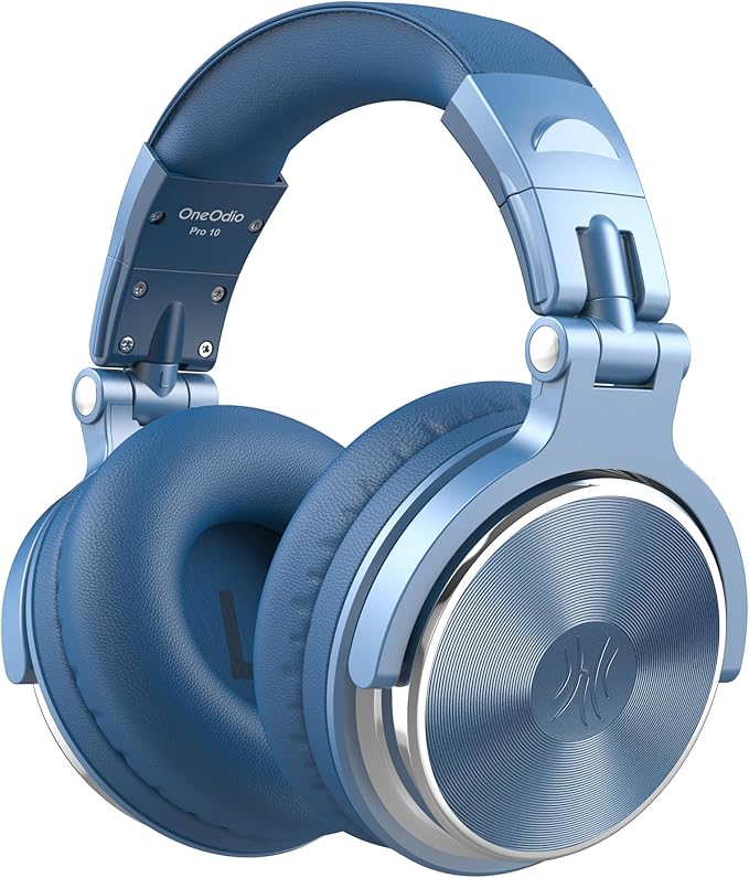 OneOdio Wired Over Ear Headphones Hi-Res Studio Monitor & Mixing DJ Stereo Headsets with 50mm Drivers and 1/4 to 3.5mm Jack for AMP Computer Recording Podcast Keyboard Guitar Laptop - Sky Blue