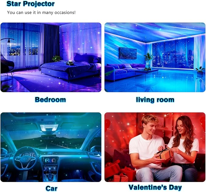 Northern Galaxy Light Aurora Projector, Star Projector with 33 Light Effects, Starry Nebula LED Lamp with Remote Control, White Noise, Kids/Adults Room Decor, Bluetooth Speaker for Party Christmas