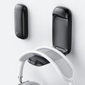 Lamicall Headphone Stand, Sticky Headset Holder - [Foldable & Compact] Headphone Holder Hook Mount, Adhesive Hanger Clip Under Desk, Earphone Clamp for Airpods Max, HyperX, Sennheiser, Black