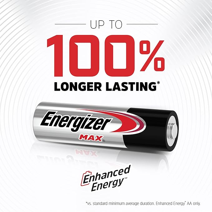 Energizer MAX AA Batteries, 12 Pack, Double A Alkaline Batteries