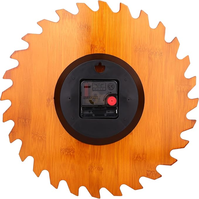CIGERA 12 Inch Wood Wall Clock with Circular Saw Blade Dial, Handsaw and Hammer Pointer,Great Decor for Farmhouse,Garages and Man Cave