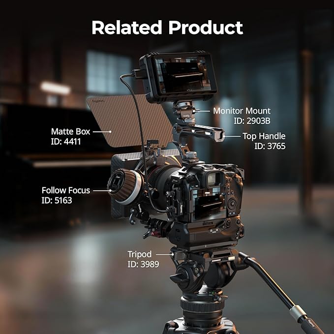 SmallRig R5 Mark II with Battery Grip BG-R20 Camera Cage for Canon, Three-Point Locking Full-Cage with Cold Shoe Mount, Quick Release Plate for Arca for Stabilizer and Tripod Shooting - 5623