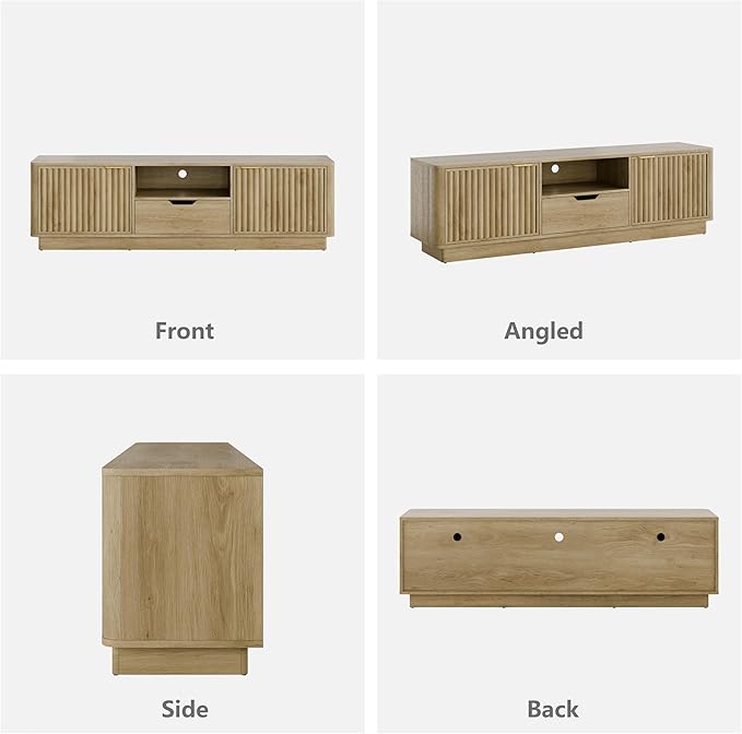 Lab Cosi TV Stand for TVs up to 80'',Modern TVStand with Drawer Storage,TV Console with Adjustable Shelve Storage