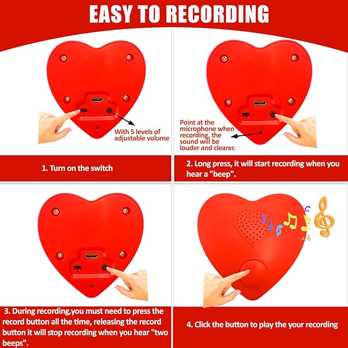 Voice Recorder,XLW 350s Voice Box for Recordable Presents Button Sound Box for Stuffed Animals, Mother's Day Valentine Christmas Plush Toy,Manual DIY Creative Sound Present for Boys Girls-2P