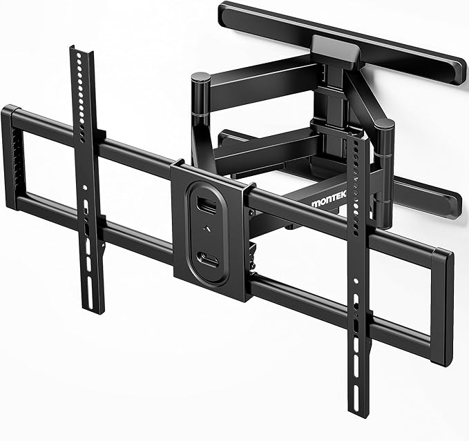 monTEK Full Motion TV Wall Mount for 43"–95" TVs, Pre-Assembled & up to150lbs, Heavy Duty TV Mount Bracket with Tool-Free Tilt/Swivel/Extension, Max VESA 800x400, Fits 16"/18" Studs, HW1242BK