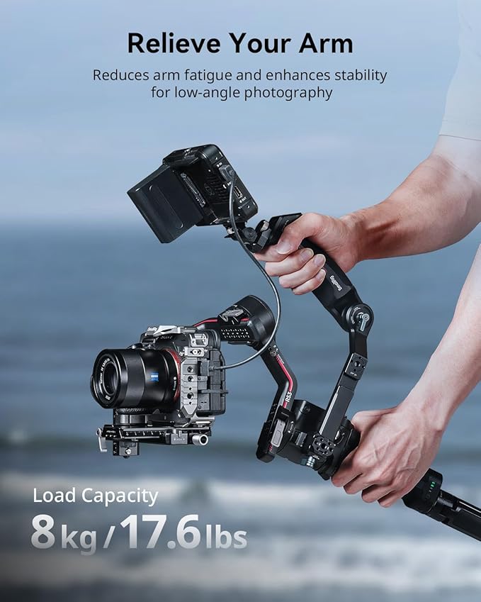 SmallRig Sling Handle Gimbal Handgrip for DJI RS 2 / RSC 2 / RS 3 / RS 3 Pro/RS 3 Mini/RS 4 / RS 4 Pro/RS 4 Mini, Adjustable Gip for Low Angle Shots, w/QD Socket
