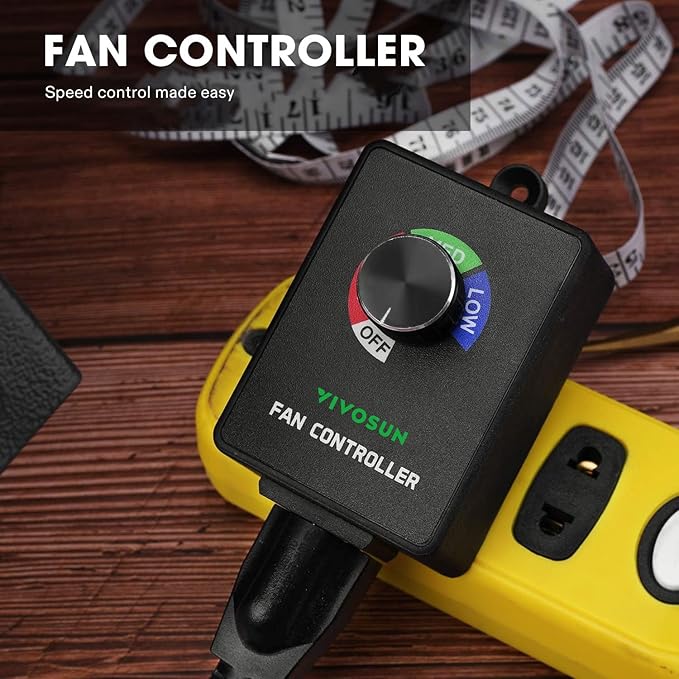VIVOSUN Variable Speed Controller Cordless Vent Blower Speed Adjuster for Inline Duct Exhaust Fan