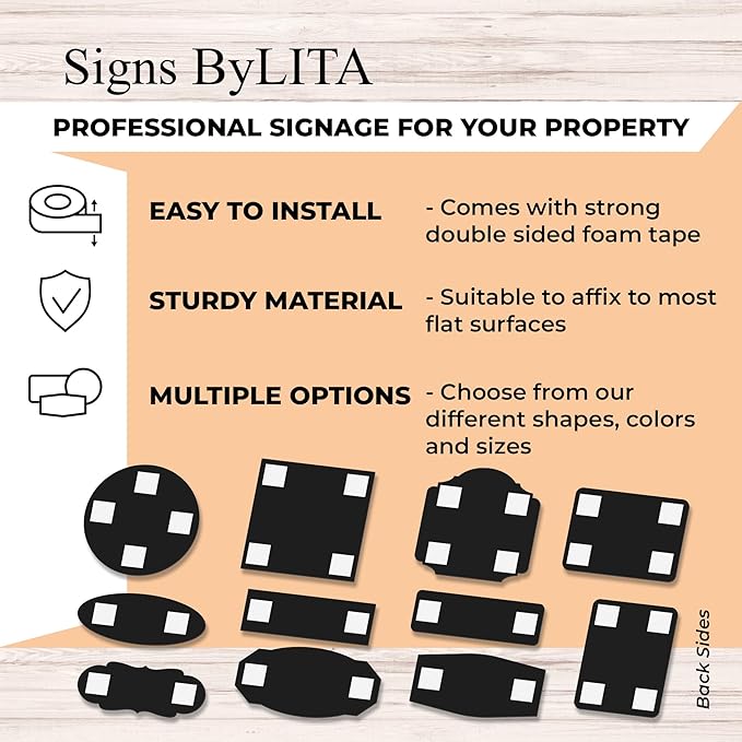 Signs ByLITA Oval Electrical Panel Inside Sign (Dark Brown) - Small 2 Pack
