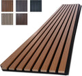 NeatiEase Wood Panels for Wall, 4-Piece 96" x 12.6" Soundproof Wood Slat Wall Panel for Interior Wall Decor Noise Cancelling, Acoustic Wall Panels, Sound Absorbing Panel (Teak)