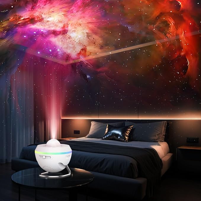 Galaxy Projector for Bedroom, 13 in 1 Planetarium Projector with Meteor, LED Space Galaxy Lamp, Night Lights Room Decor for Kids Adults Birthdays Gifts - White