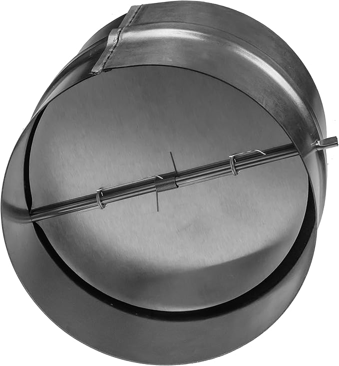 Draft Blocker 5'' Inch - Backdraft Damper - Draft Stopper - Backflow Preventer - Inline Fan Vent Deflector - One-Way Airflow Ducting - Dryer Duct Connector with Backdraught Flap
