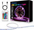 Timelux USB 32.8ft LED Strip Lights Color Changing LED Tape Lights with IR Remote Controller and Dimmable LED Strip for Bedroom Cabinet Bar