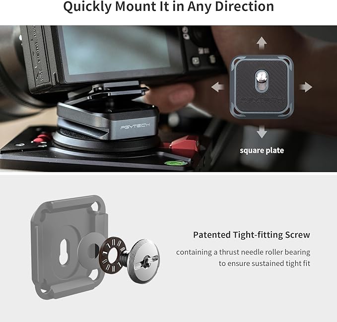 PGYTECH Quick Release Plate +Adapter w/Arca Swiss Clamp Camera Mount for Sony/Nikon/Fuji/DJI Quick Setup Mount with Tripods Adapter