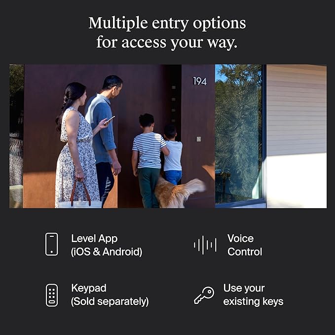 Level Bolt (Wi-Fi) Smart Deadbolt - Make Your Lock Smart & Keep Existing Hardware and Keys - Lock/Unlock from Anywhere - Level App for iOS & Android - Works with Apple Home, Alexa & Google, White