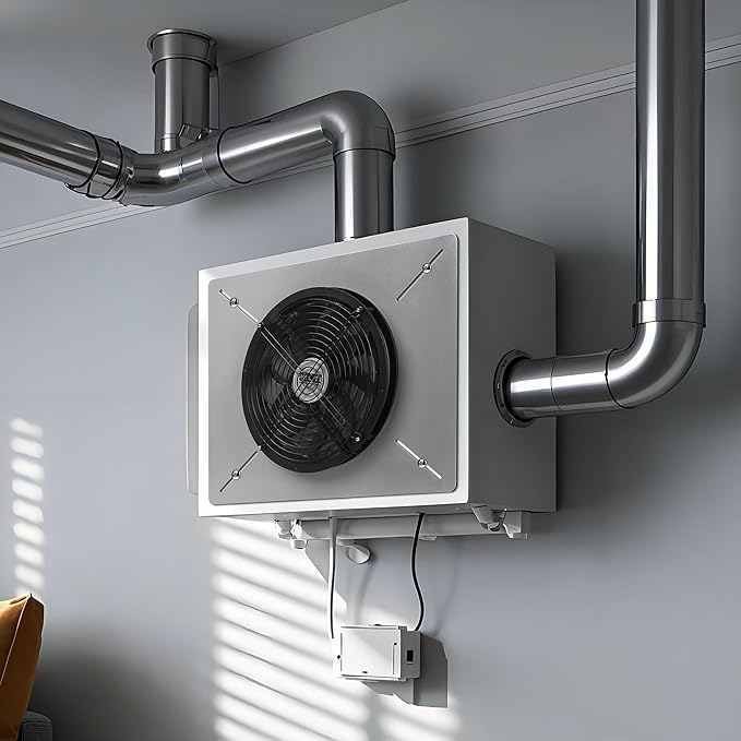 MEOZRI Basement Attic Crawlspace Ventilation Fan window Exhaust Fan Ultra-Thin Design Reversible Airflow (Medium-420CFM-13.8 * 11.8Inch)