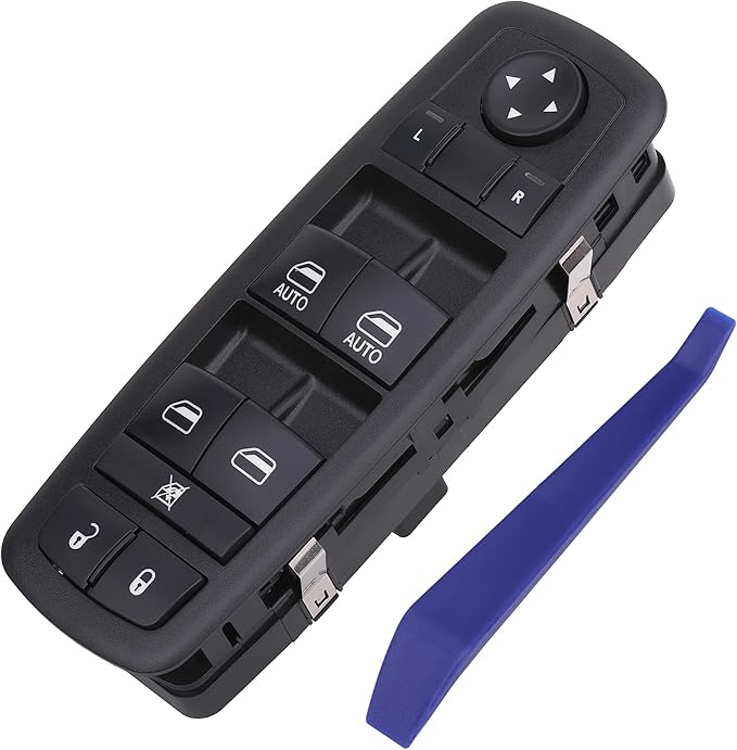Obaee Window Switch Power Control Button Front Left Driver Side Compatible with 2010-2011 Dodge Grand Caravan/Chrysler Town & Country, Replacement OEM 04602535AI, Double Autos 3+0 Pinss