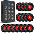 CallToU Wireless Caregiver Pager Nurse Call Button for Elderly LED Call Light Nurse Alert System Call Bell for Patients at Home Clinic/Medical Institution/Nursing Home (15 Call Button + 1 Receiver)