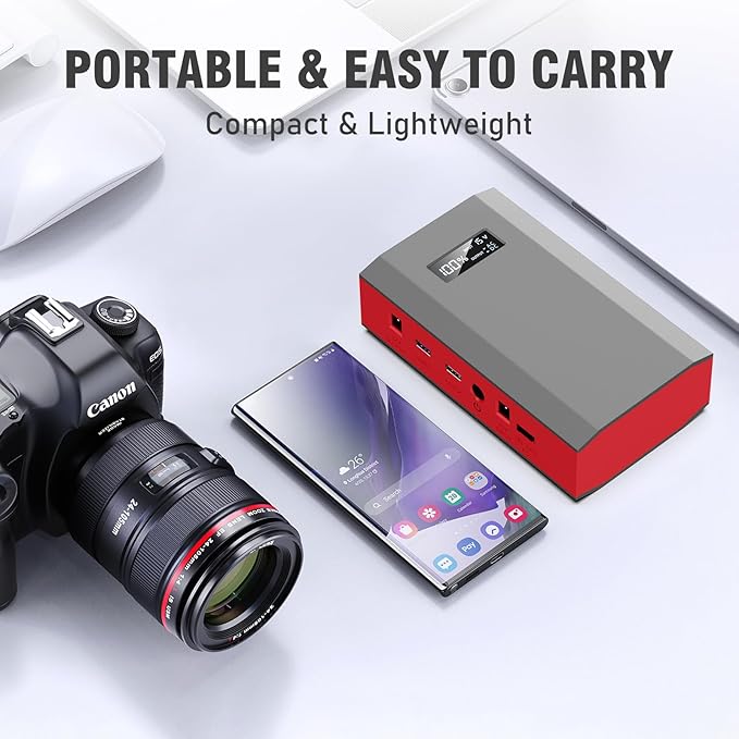 Portable Power Station with Foldable Solar Panel Charger 30W, 120W Camping Power Bank with AC Outlet, 110V Battery Pack for Laptop Smart Devices RV Outdoor Travel Hiking Fishing Power Outage Backup
