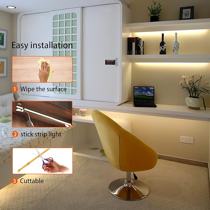 Pandery LED Strip Lights 32.8FT,Dimmable cob led Strip with Adapter and Remote,Superbright 24V led Tape,CRI90+,2700K Warm White led Strips,Indoor Perfect for Cabinet,Room,Kitchen,TV,Mirror