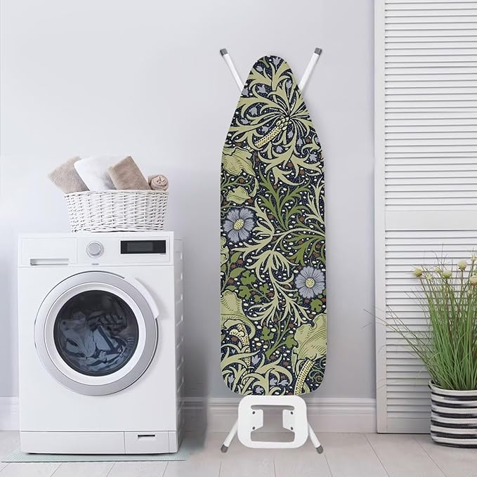 ZCFYGDX William Morris Prints Ironing Board Cover with Elastic Edge 3 Bottom Nylon Buckle Straps Breathable Resist Scorch Staining Suitable for Size-L Iron Board House Oil Paintings Art Decor