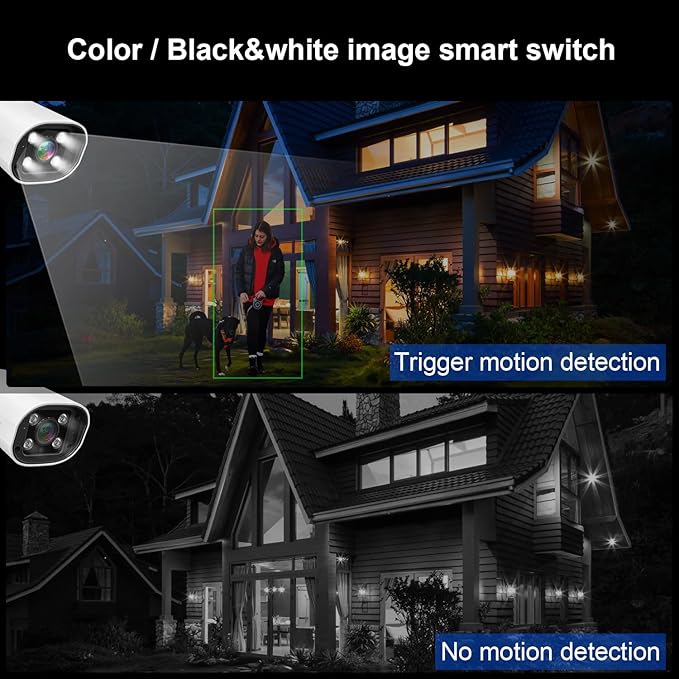 Cromorc Wireless Security Camera System with 16" Monitor Motion Detection Night Vision 2-Way Audio 4 Indoor Outdoor 5MP Camera Expandable 16CH NVR Home Business Surveillance Spotlight Siren 3TB HDD