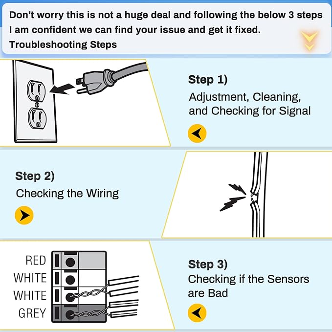 Garage Door Sensor for 41A5034, Garage Door Sensor Replacement for Craftsman Chamberlain Liftmaster Garage Door Sensors
