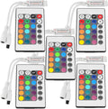ABI Inline IR Controller with 24 Key Remote for 12V RGB LED Strip Light (5-Pack)