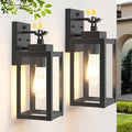 LTBLIGHT 2-Pack Motion Sensor Outdoor Wall Light Fixtures, Modern Black Dusk to Dawn Porch Light Lantern with 3 Modes, Waterproof Exterior Lighting for House, Patio, Garage, Front Door