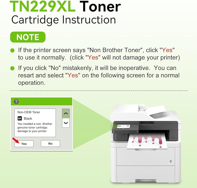 swiss toner Compatible TN229XL TN229 Toner Cartridges 5 Pack Replacement for Brother MFC-L3720CDW MFC-L3780CDW HL-L3280CDW HL-L3220CDW HL-L3300CDW Printer, BK/BK/C/M/Y