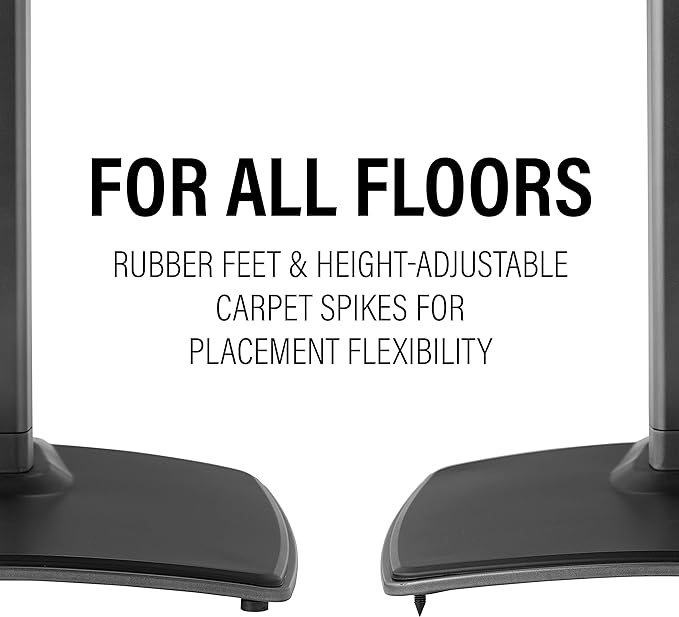 Sanus Height Adjustable Speaker Stands for Sonos Era 300™ - 17" Height Adjustment Sonos Stand Includes Carpet Spikes & Rubber Pads - Easy DIY Install Comes w/All Hardware - Black Pair