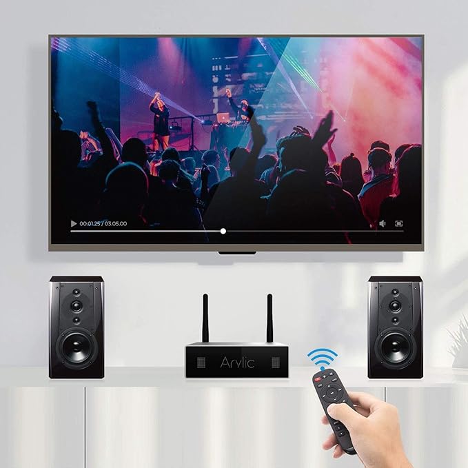 AirPlay 50W x 2 Stereo Amplifier for Home Audio Speakers - Multiroom Wireless Music Streaming with WiFi & Bluetooth - Spotify & Tidal Support | Arylic Up2stream A50+