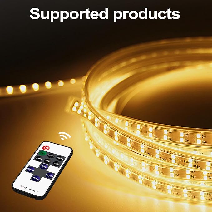 RGBZONE 2 Pack RF Wireless Remote Controller, DC5V-DC24V Single Color 5050 3528 5630 LED Strip Lights, Dimmer Controller Brightness & Effect Mode, RF Wireless Remote Control