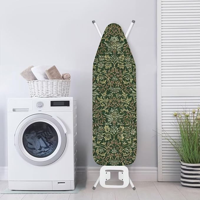 ZCFYGDX Breathable Ironing Board Cover Decor, Resist Scorching & Staining, 15x48 Wear & Soil Resistant Covers, Elastic Edges,3 Fasteners,Anti-Scorch Polyester Fabrics William Morris Prints