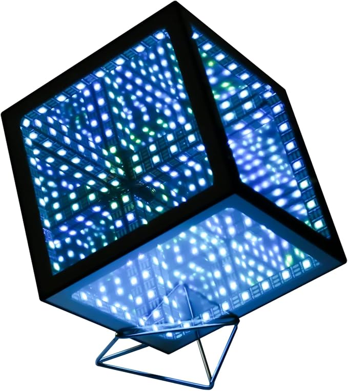 Heepulor Infinity Hyper Cube LED Light LED Controller with Stand & Controller, Built-in 10 Mode Children Lamp - Cool & Creative Multicolor Decorative Mirror Art Desk Night Light (4Inchs Without APP)